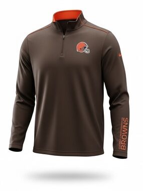 NFL Cleveland Browns Brown and Orange Quarter-Zip Pullover